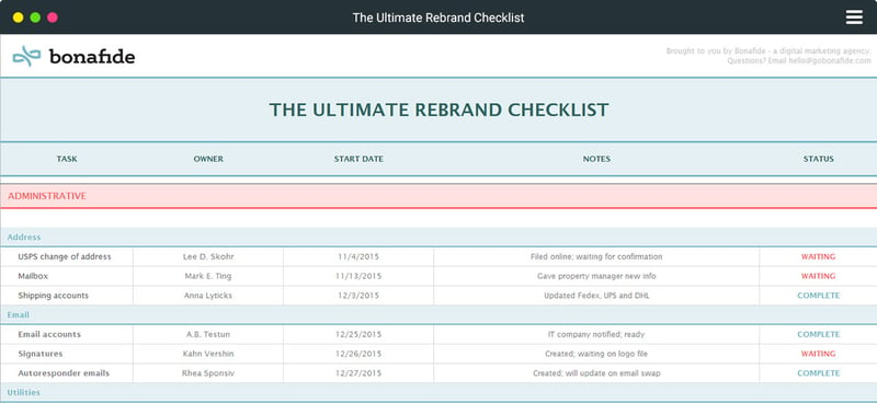 A Rebranding Checklist: Manage Your Company s Rebrand with This Step by