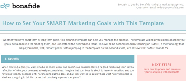 Download the SMART Marketing Goals Template