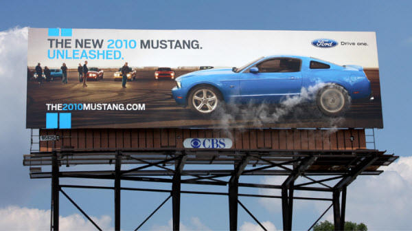 Ford Mustang billboard, outbound marketing
