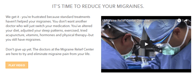 migraine relief center video